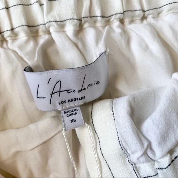 revolve l’academie white stoped off shoulder romper with tie waist - Picture 8 of 8